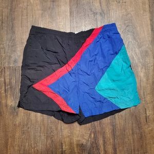 Vintage Pacific Scene M Swim Trunks Colorblock Mens